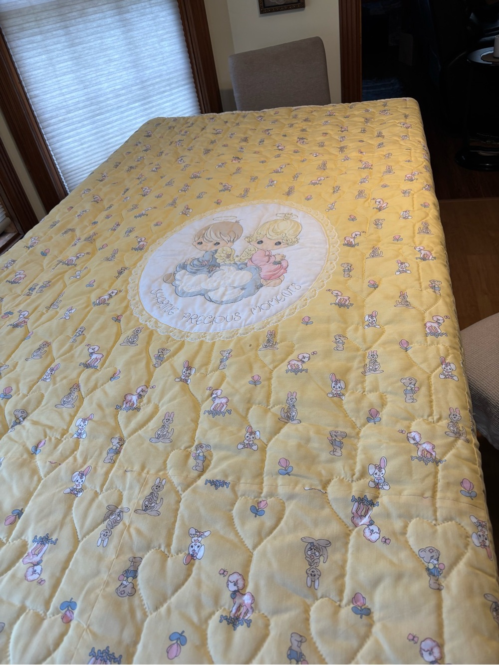 Rare Twin Precious Moments Collectible 1980-90 Handmade Quilt by Local Historian
